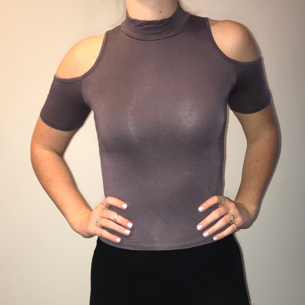plum colored Cold shoulder shirt
